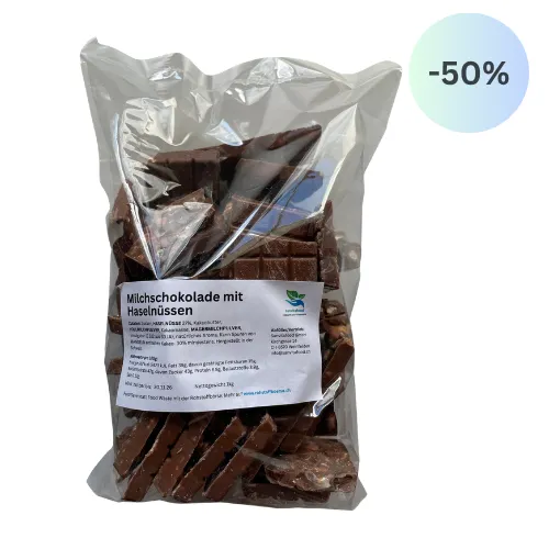 Milchschokolade-Bruch mit Haselnüssen 1kg